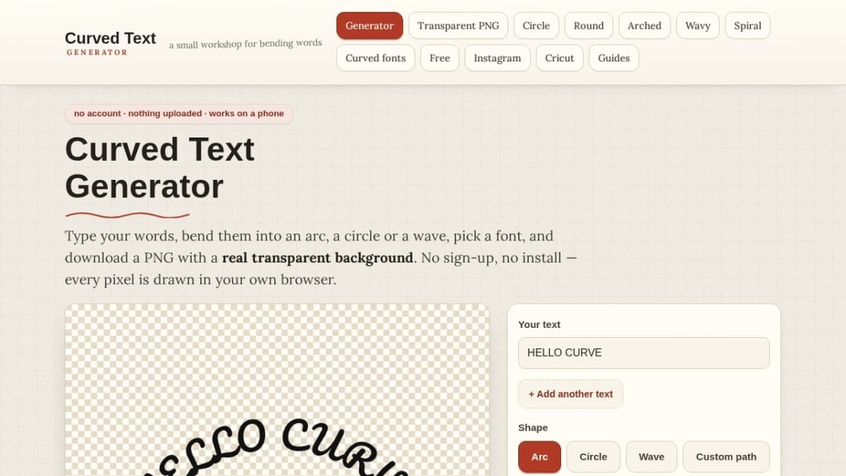 Curved Text Generator