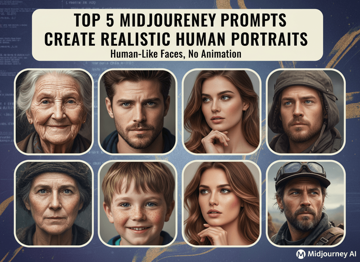 Top 5 Midjourney Prompts to Create Realistic Human Portraits