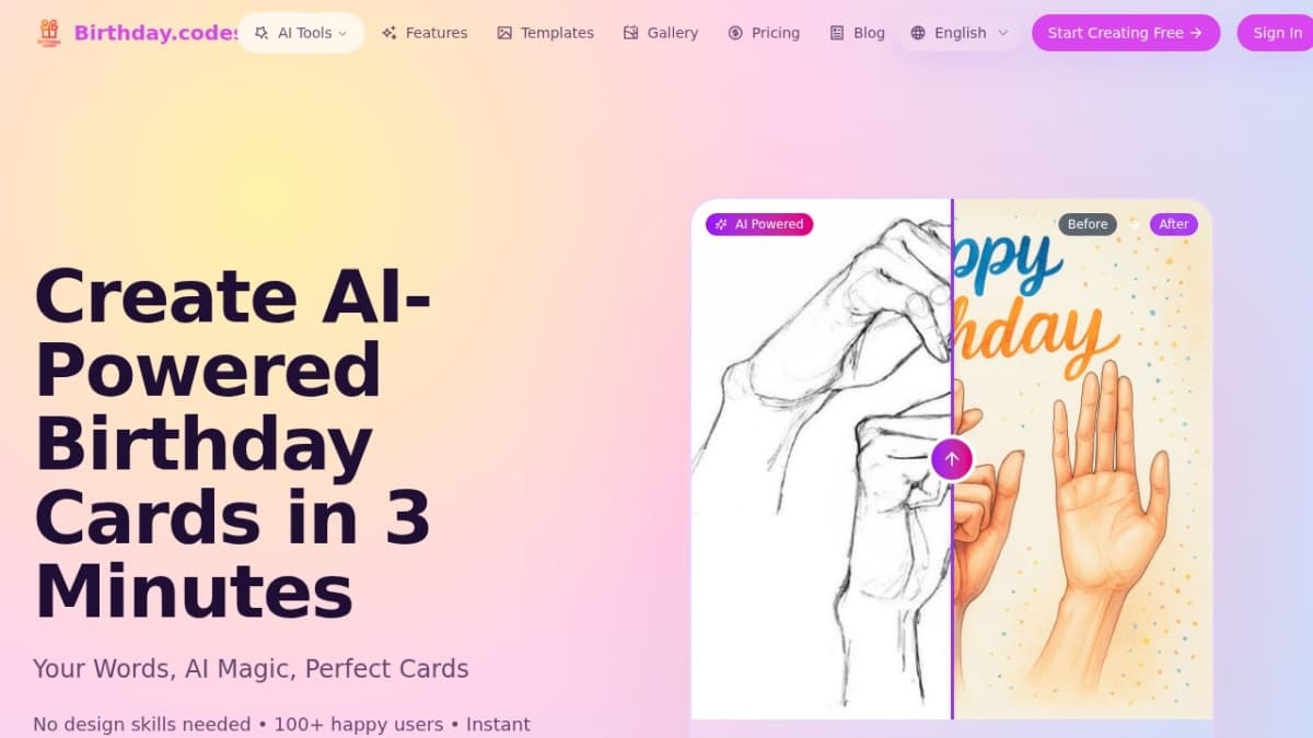 Birthday.codes — AI Birthday Card Generator