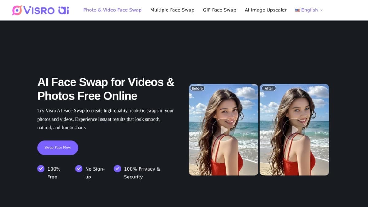 Changing Face with Visro AI Online for Free