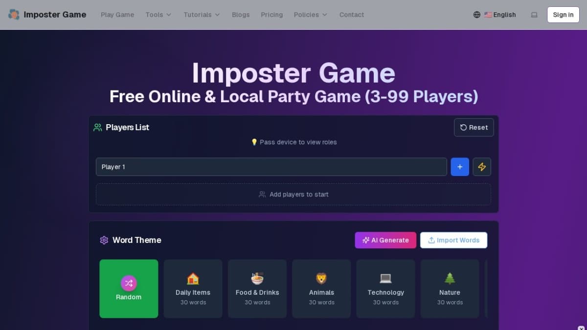 Imposter Game - Ultimate Online Word Deception Experience