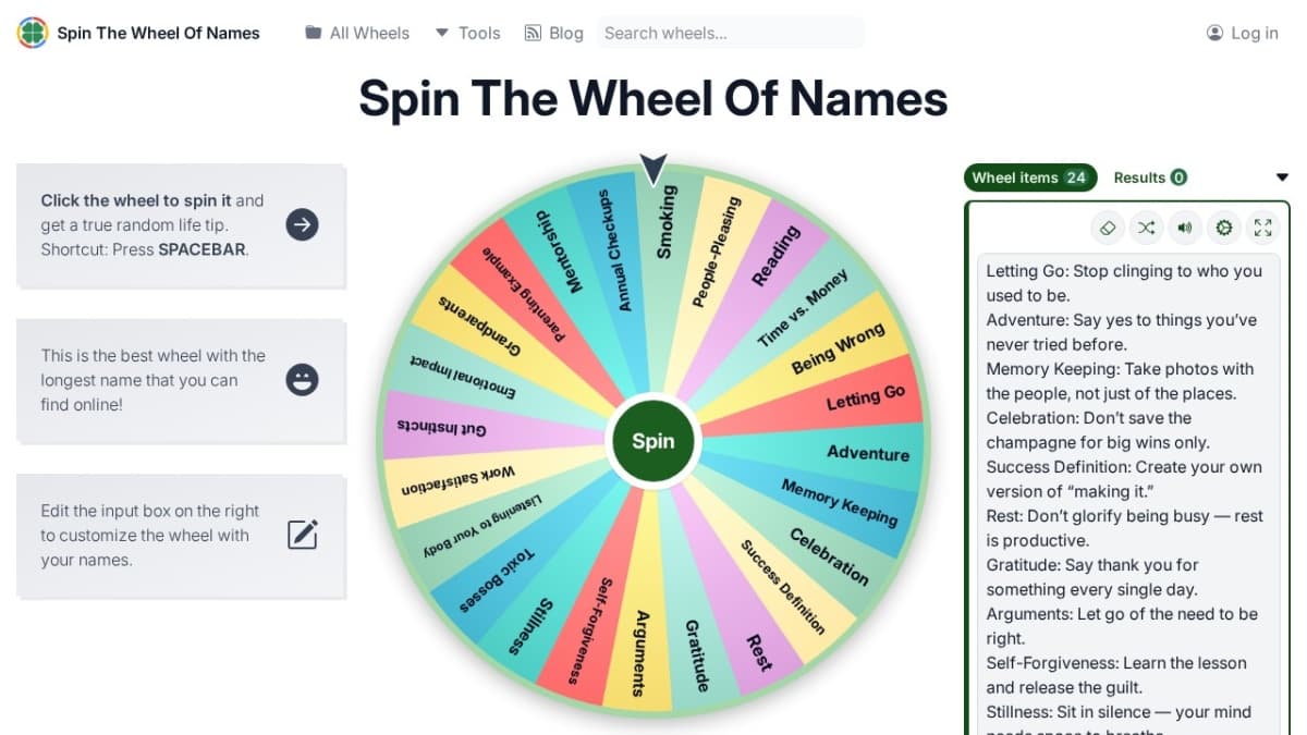 Spin The Wheel Of Names