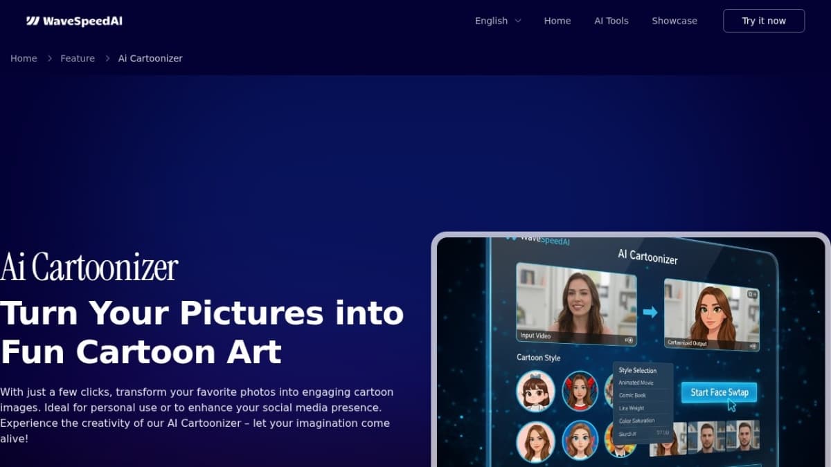 WaveSpeed AI - AI Cartoonizer