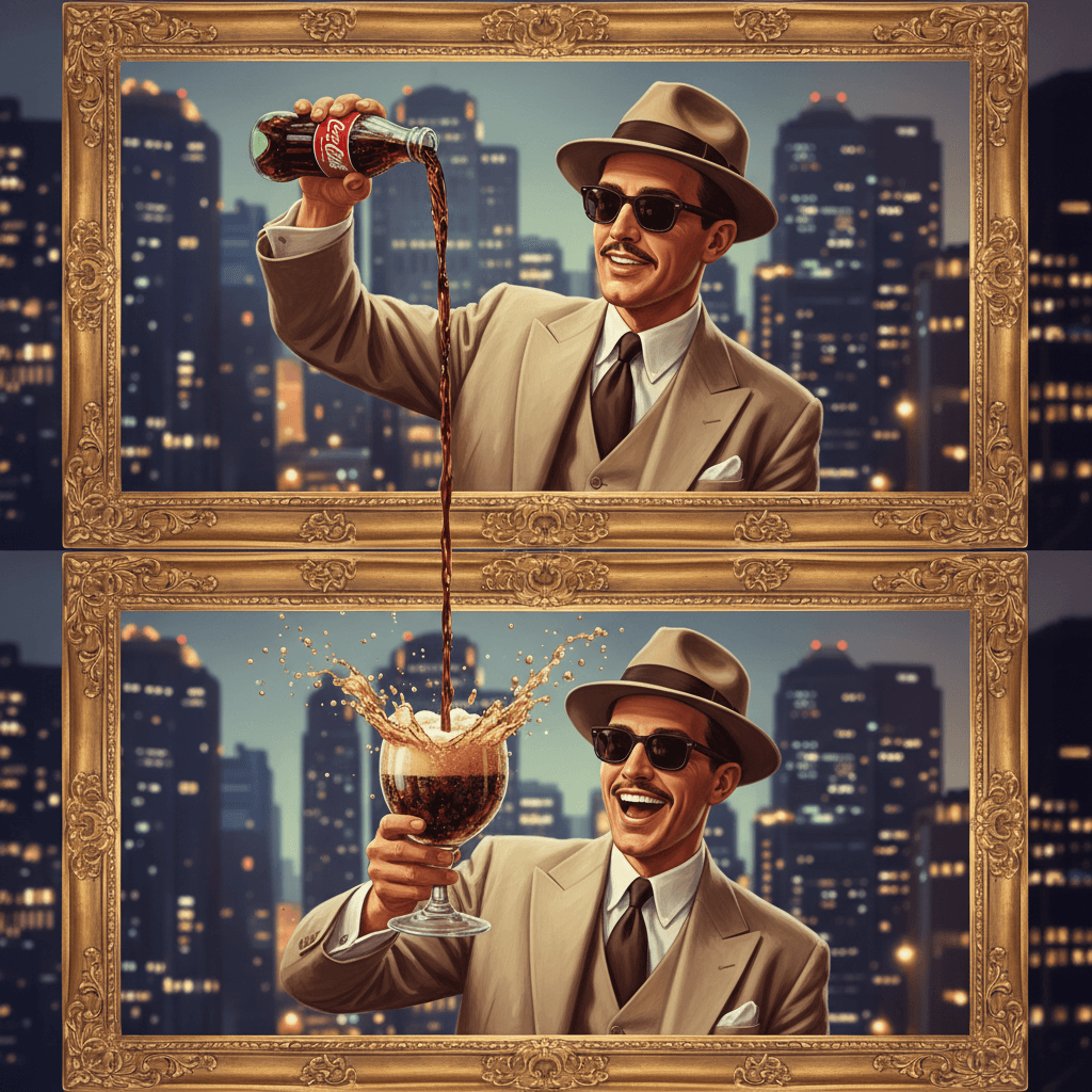 Gemini Image Prompt for app, photograph: A dapper gentleman, clad in a beige ensemble and shades, is...