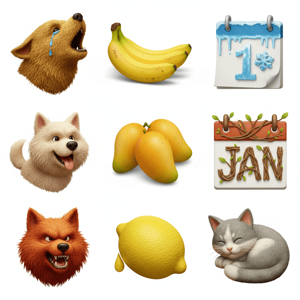 Gemini Image Prompt for 3d: Generate a set of graphic symbols embodying a theme, designe...