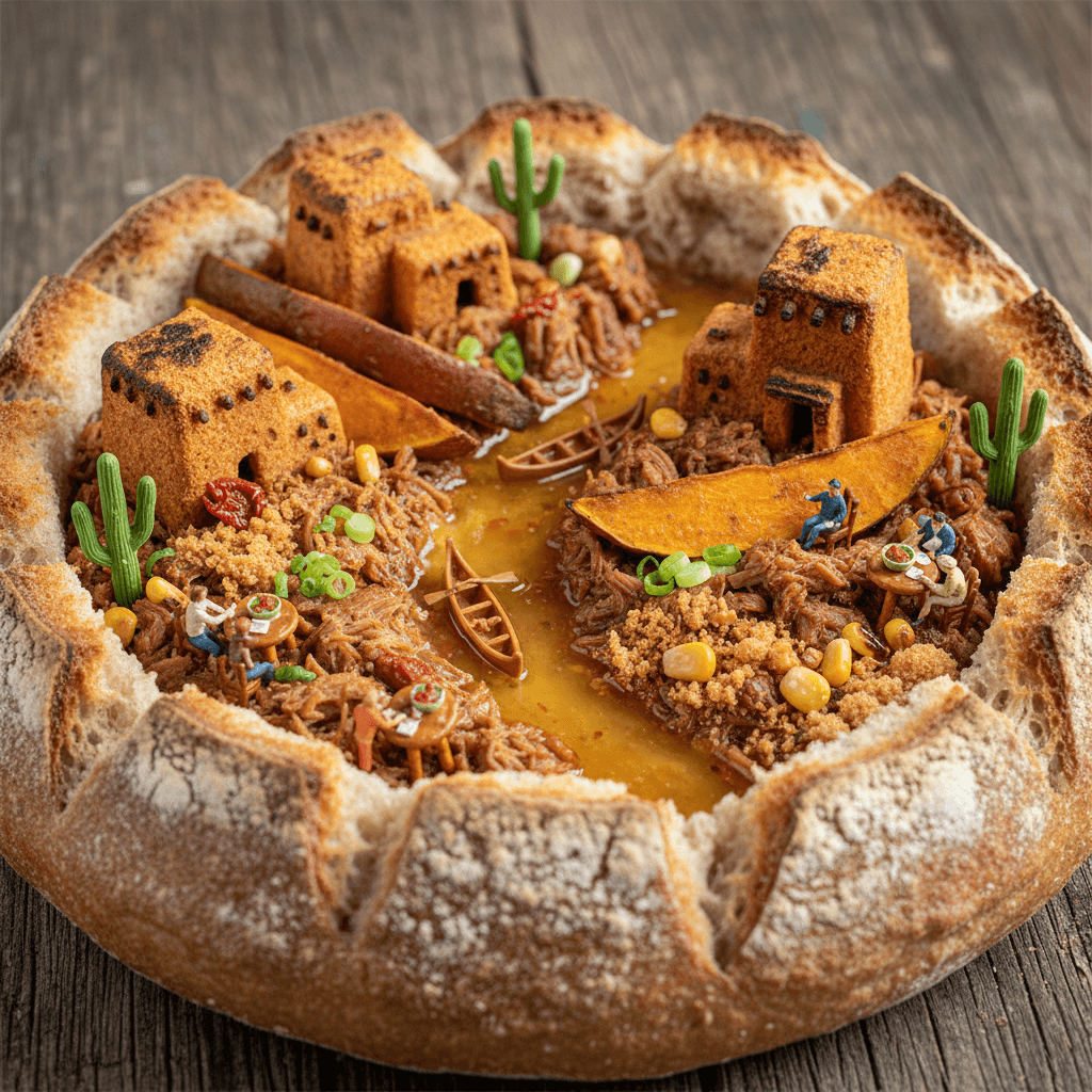 Gemini Image Prompt for food, 3d: instruction: Input A represents a Signature Cuisine.\nInp...