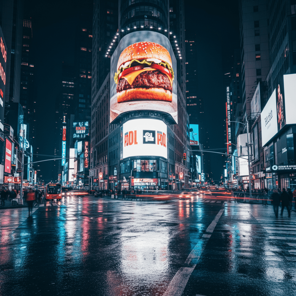 Gemini Image Prompt for photograph: Hyper-realistic cinematic nocturnal metropolis reminiscent o...