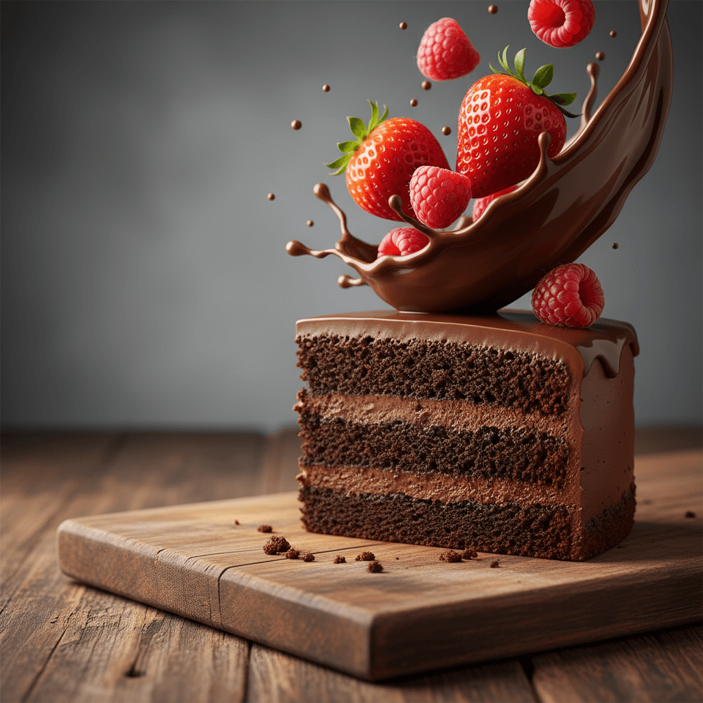 Gemini Image Prompt for food: Culinary promotional imagery, showcasing a portion of rich c...