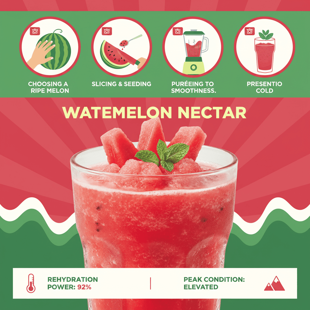 Gemini Image Prompt for other, product: Vibrant summer-themed infographic featuring watermelon necta...