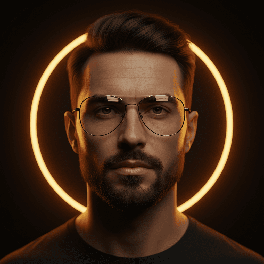 Gemini Image Prompt for photograph: High-definition studio shot capturing a striking young gentl...