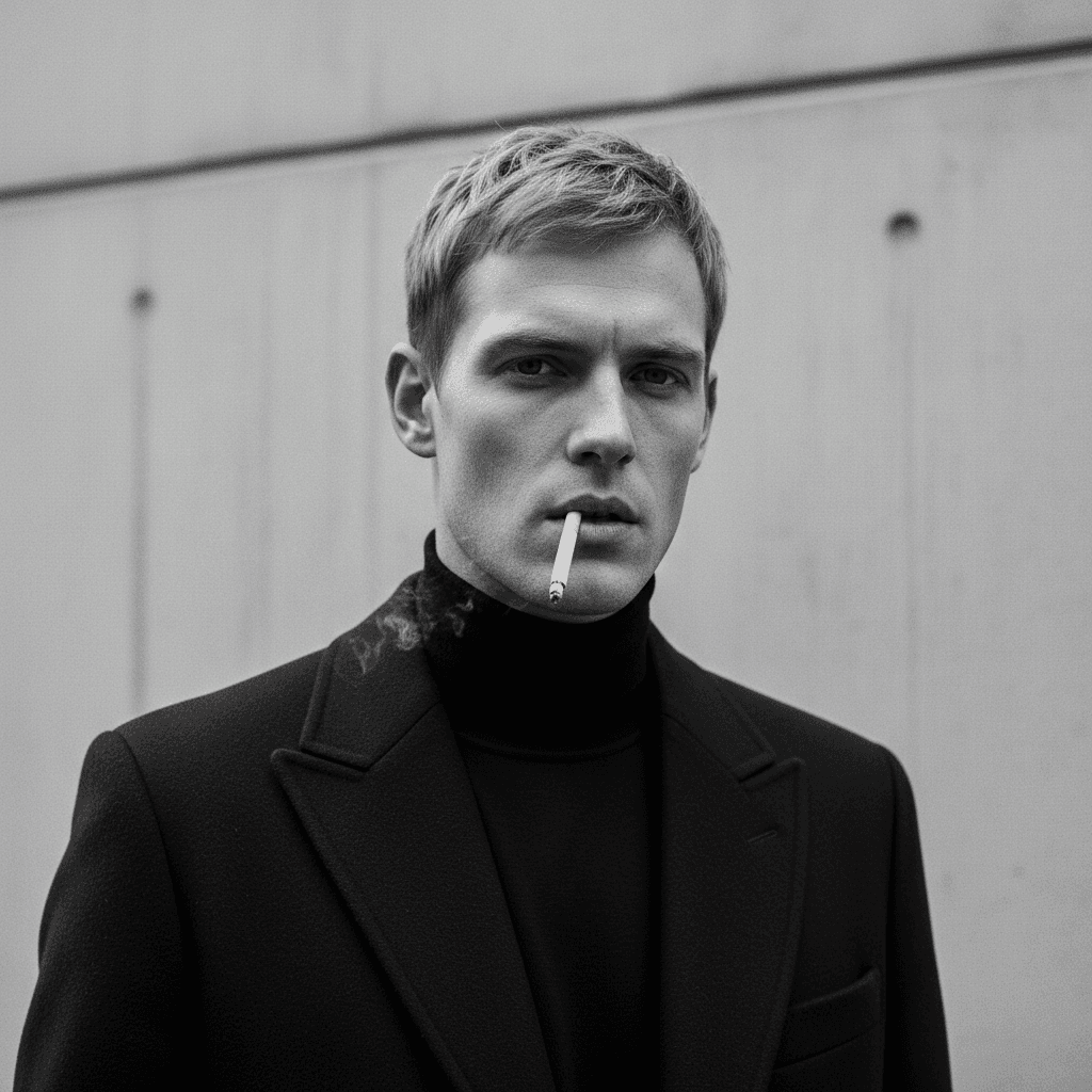 Gemini Image Prompt for other, photograph: Monochromatic, ultra-realistic photographic portrait in the...