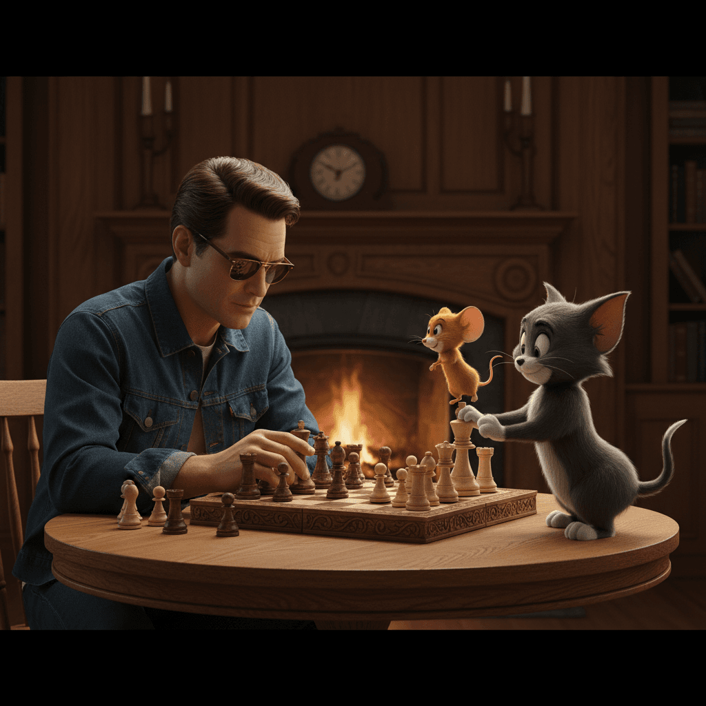 Gemini Image Prompt for 3d: A photorealistic, film-like depiction of a dapper gentleman...