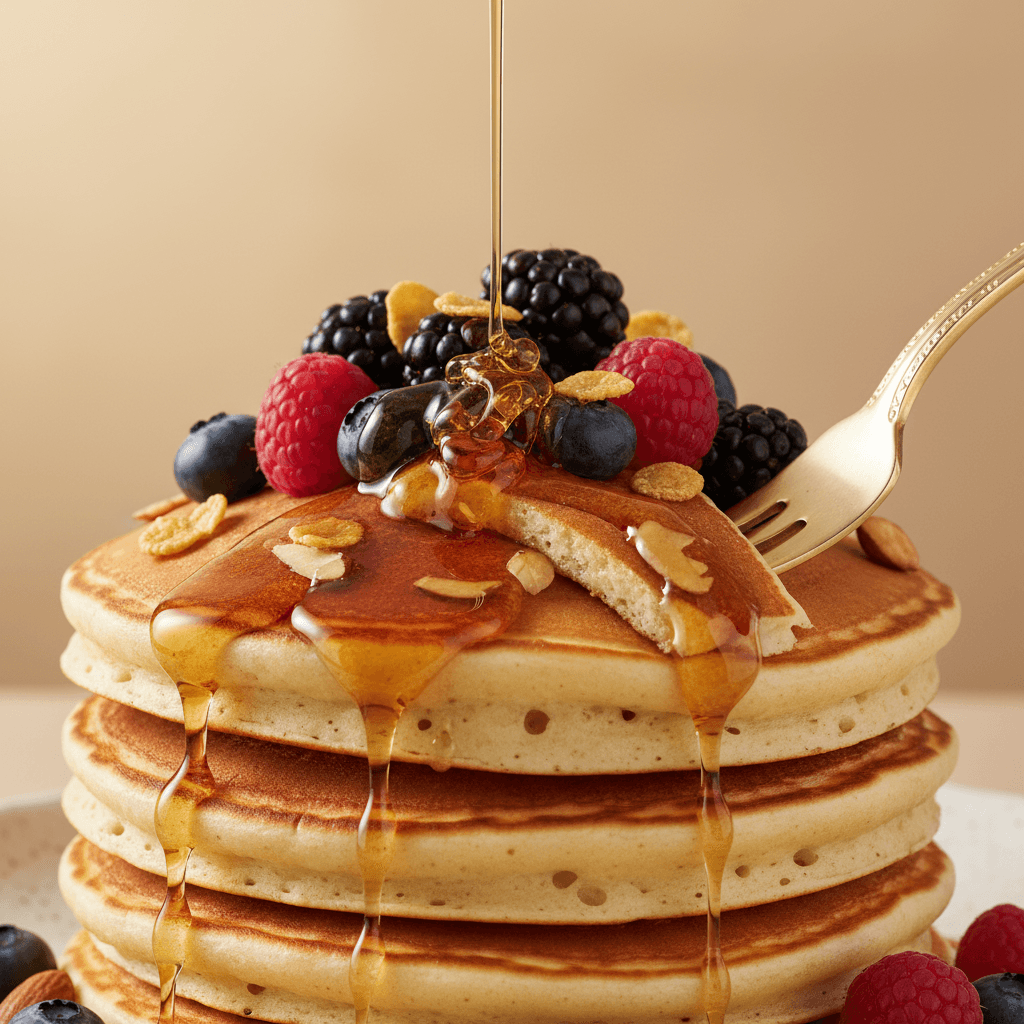 Gemini Image Prompt for food: Lavish gourmet advertisement featuring a towering pile of pl...