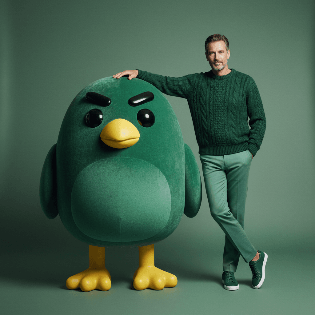 Gemini Image Prompt for other, 3d: Luxury studio fashion editorial shot featuring a distinguish...