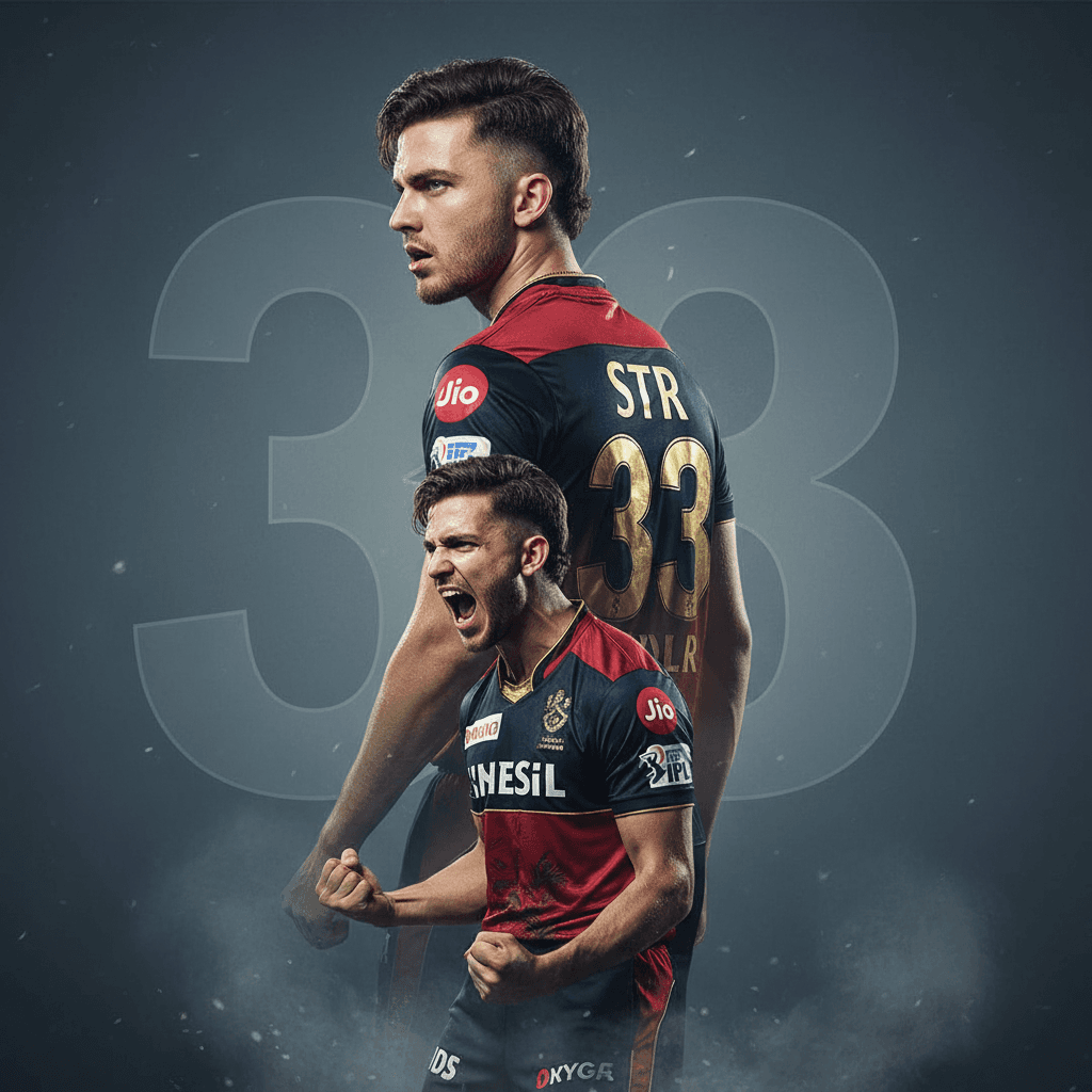 Gemini Image Prompt for photograph: A hyper-realistic, film-inspired cricket advertisement showc...