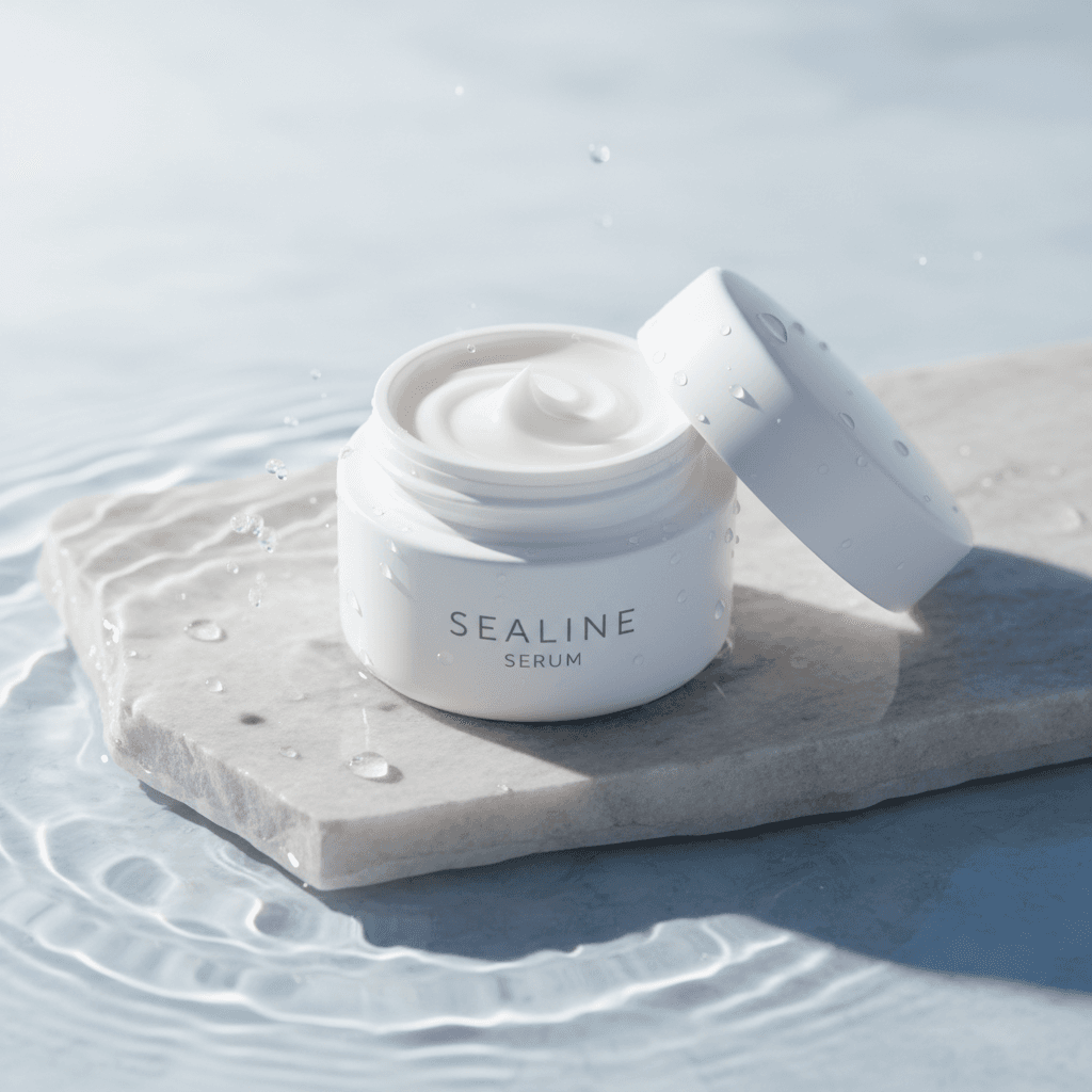 Gemini Image Prompt for json, product: An exclusive, pared-down aesthetic for cosmetic item depicti...