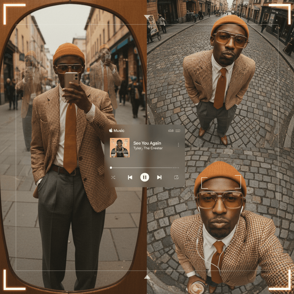 Gemini Image Prompt for photograph: A conceptual poster artwork, structured as a multi-panel mos...